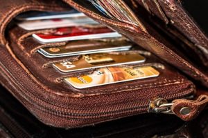 wallet with credit cards